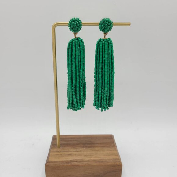 J. Crew Factory Jewelry - J Crew Factory Green Beaded Drop Earrings